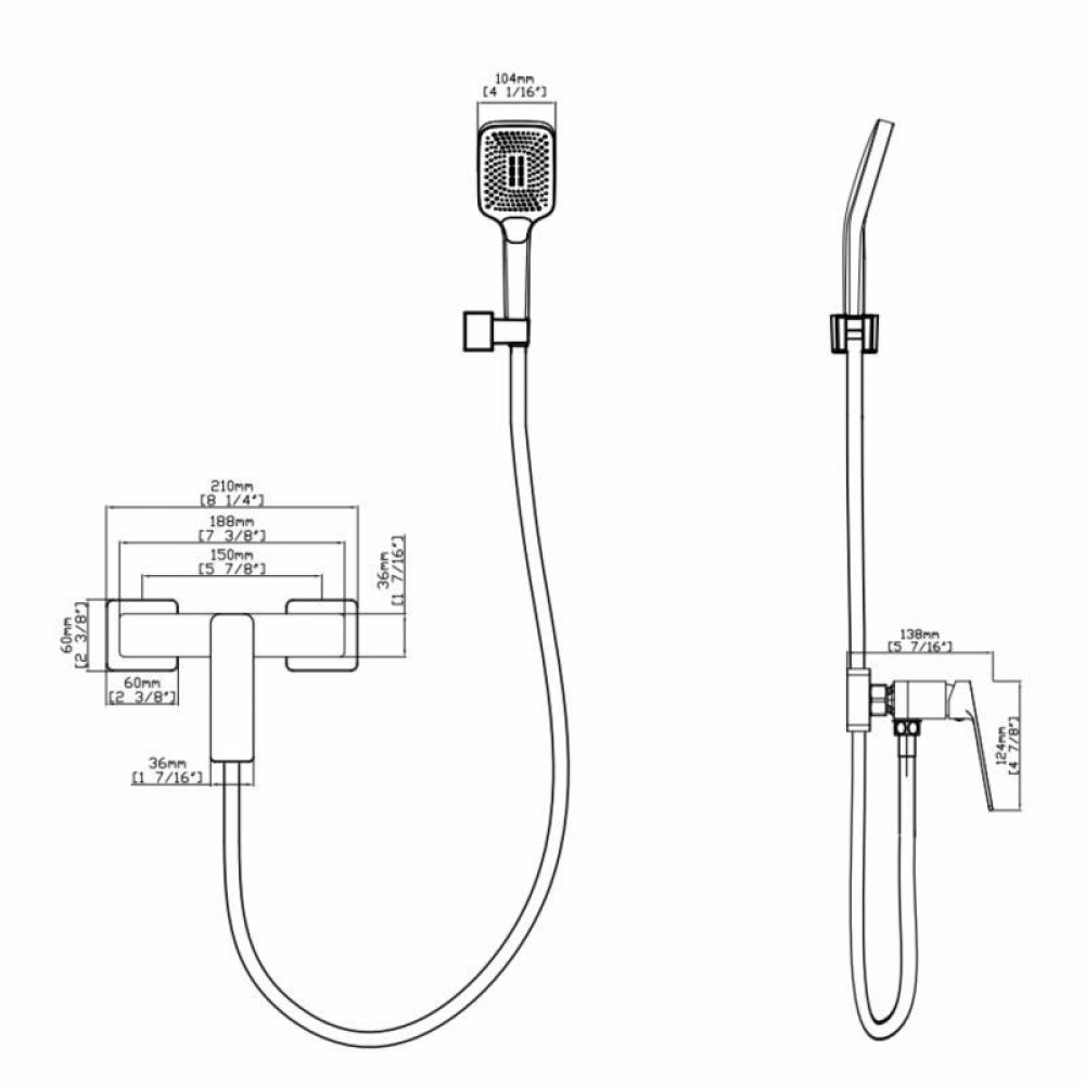Змішувач для душу Qtap Capricorn з душовим гарнітуром Chrome (k35) QTCAP4060102C48221 SD00054345
