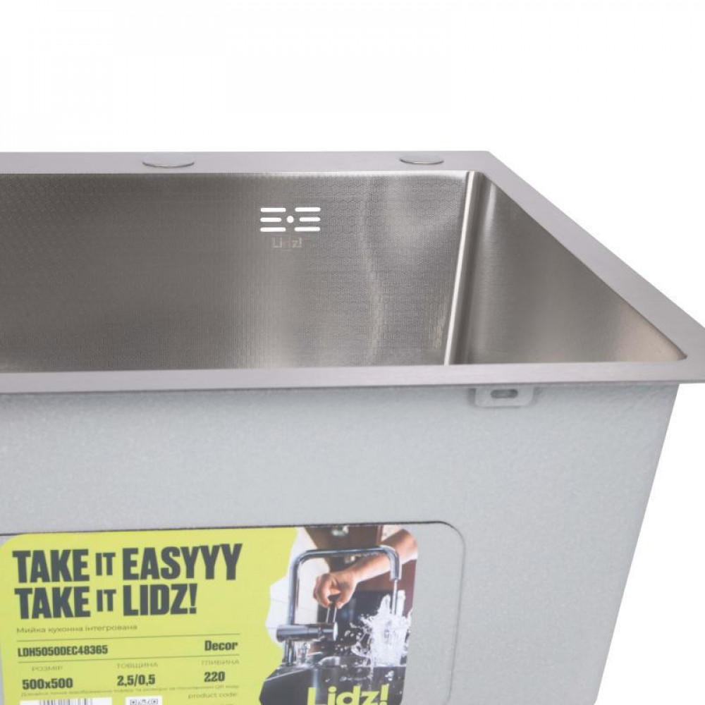 Lidz Handmade H5050H Мийка для кухні інтегрована Decor Honeycomb 2,5/0,5 мм LDH5050DEC48365 SD00054489