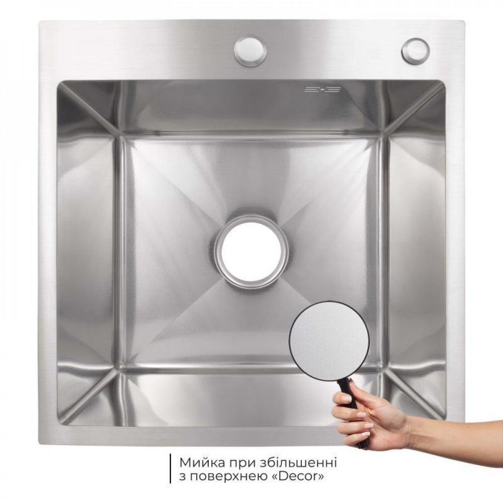 Lidz Handmade H5050H Мийка для кухні інтегрована Decor Honeycomb 2,5/0,5 мм LDH5050DEC48365 SD00054489