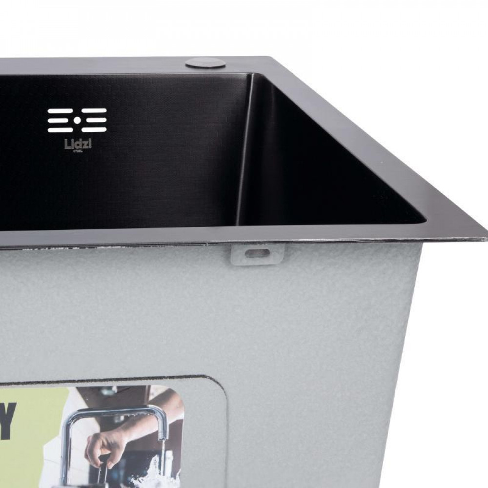 Lidz Handmade H5050HB Мийка для кухні інтегрована Decor Black PVD Honeycomb 2,5/0,5 мм LDH5050BDECPVD48369 SD00054493