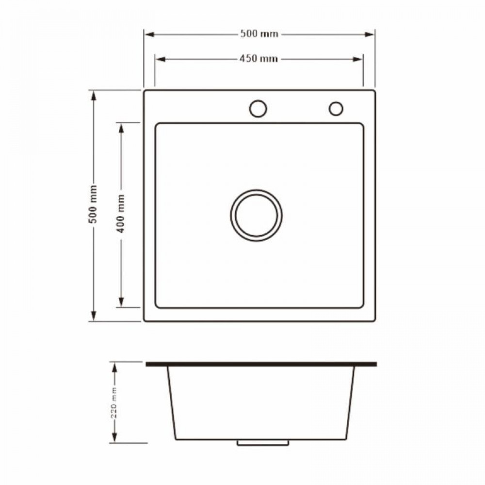 Lidz Handmade H5050HB Мийка для кухні інтегрована Decor Black PVD Honeycomb 2,5/0,5 мм LDH5050BDECPVD48369 SD00054493