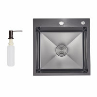 Lidz Handmade H5050HB Мийка для кухні інтегрована Decor Black PVD Honeycomb 2,5/0,5 мм LDH5050BDECPVD48369