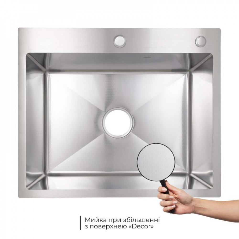 Lidz Handmade H6050H Мийка для кухні інтегрована Decor Honeycomb 2,5/0,5 мм LDH6050DEC48370 SD00054494