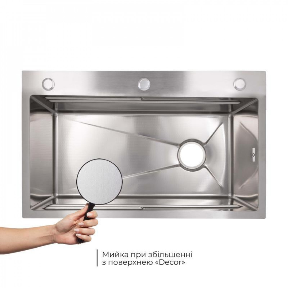 Lidz Handmade H7545 Мийка для кухні інтегрована Decor Honeycomb 3,0/1,0 мм LDH7545DEC48372 SD00054496