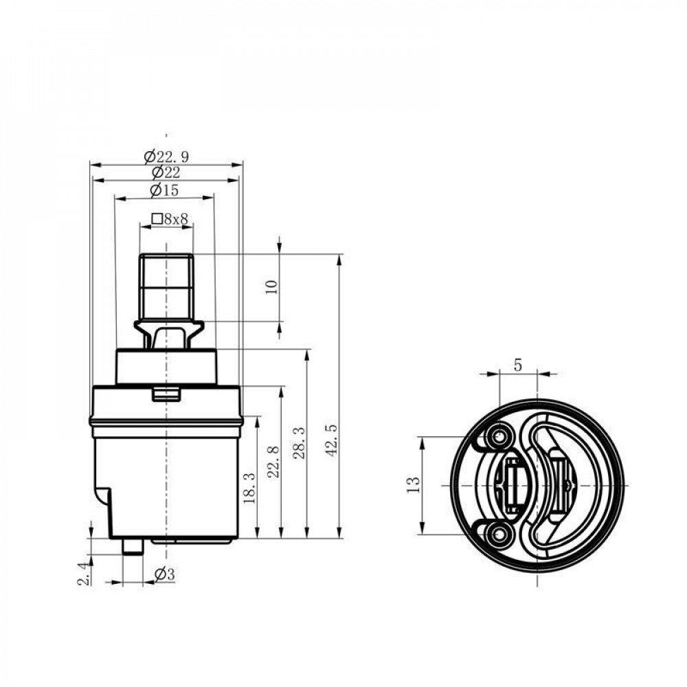 Картридж для змішувача Qtap Spojeni 22 мм QTSPO2248414 SD00054538