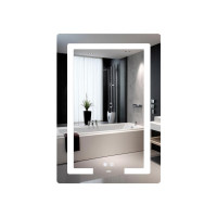 Зеркало Lidz Kubis (KU2) 600х800 с LED-подсветкой Touch, с антизапотеванием, с диммером, рег. яркости LD78LF937608048449