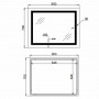 Дзеркало Lidz Kubis (KU1) 900х700 з LED-підсвічуванням Touch, з антизапотіванням, з димером, рег. яскравості LD78LF904907048451 SD00054575