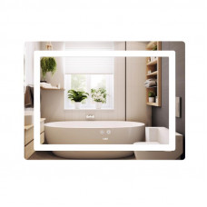 Дзеркало Lidz Kubis (KU2) 900х700 з LED-підсвічуванням Touch, з антизапотіванням, з димером, рег. яскравості LD78LF90448452