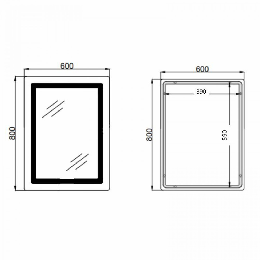Дзеркало Qtap Cardinal (CA2) 600х800 з LED-підсвічуванням Touch, з антизапотіванням, з димером, рег. темп. кольору (3000-6500K) SD00054577