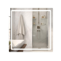 Дзеркало Qtap Mideya (MI2) 700х800 з LED-підсвічуванням Touch, з антизапотіванням, димером, рег. яскравості QT2078DCF7080