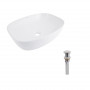 Комплект Qtap Cardinal: Раковина накладная 600x380x140 мм, White, овальная + Донный клапан Pop-up PU02 SD00054589