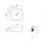 Комплект Qtap Kolibri: Раковина накладная 425x425x140 мм, White, квадратная + Донный клапан Pop-up PU02 SD00054592