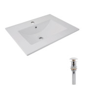 Комплект Albatross: Раковина врізна меблева 620x460x180 мм, White, прямокутна + Донний клапан Pop-up PU02O