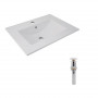 Комплект Albatross: Раковина врізна меблева 620x460x180 мм, White, прямокутна + Донний клапан Pop-up PU02O SD00054597