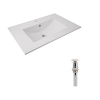 Комплект Albatross: Раковина врезная мебельная 720x460x180 мм, White, прямоугольная + Донный клапан Pop-up PU02O