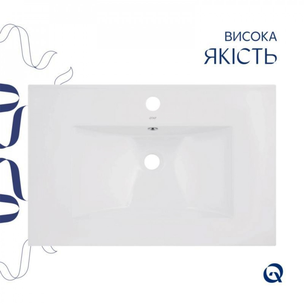 Комплект Albatross: Раковина врізна меблева 720x460x180 мм, White, прямокутна + Донний клапан Pop-up PU02O SD00054598