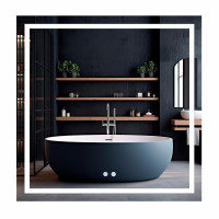 Зеркало Qtap Mideya (MI1) 800x800 с LED-подсветкой Touch, с антизапотеванием, диммером, рег. яркости QT2078NCF808048477