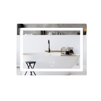 Дзеркало Lidz Kubis (KU2) 700х500 з LED-підсвічуванням Touch, з антизапотіванням, з димером, рег. яскравості LD78LF90448486