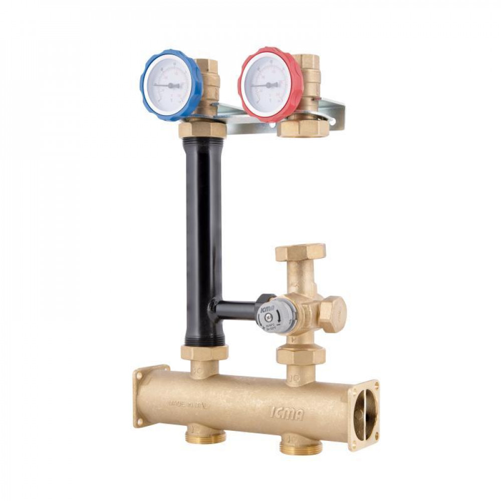 Насосна група Icma №R004 з ручним регулюванням та термостатичним змішувачем праве підключення 1 1/2"x1" SD00054619