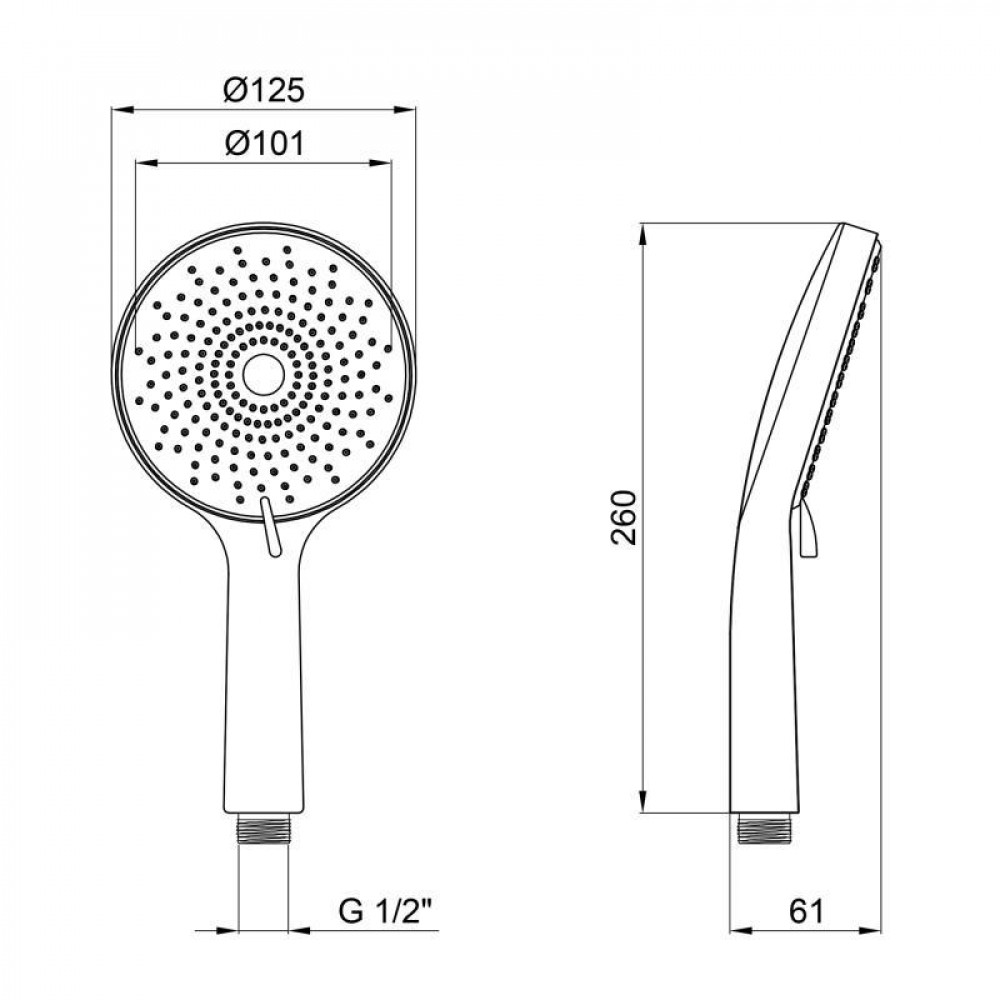 Лійка для ручного душу Lidz Niagara 32 120 мм округла LDNIA32GRP48536 Graphite SD00054660