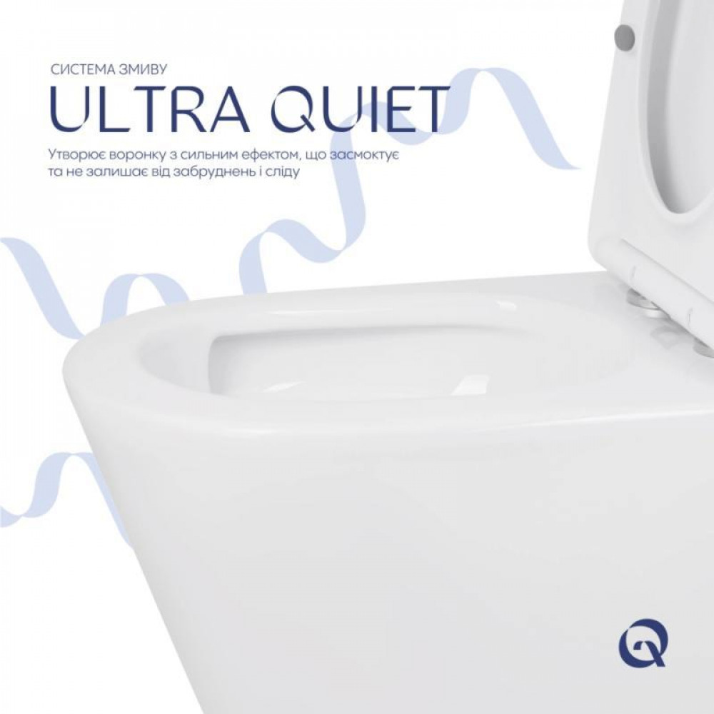 Унітаз підлоговий Qtap Swan Eco Ultra Quiet з сидінням Soft-close 640x360x835 мм QTSWA27W48748 White SD00054872