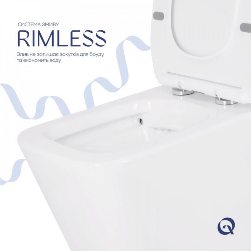 Унітаз-компакт Qtap Crow Eco безобідковий з сідінням Soft-close QTCRO27W48750 SD00054874