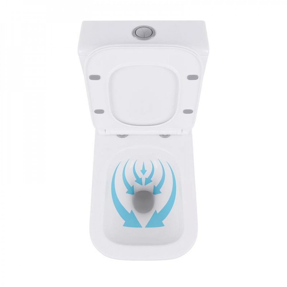 Унітаз-компакт Qtap Crow Eco безобідковий з сідінням Soft-close QTCRO27W48750 SD00054874