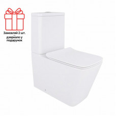 Унітаз-компакт Qtap Crow Eco безобідковий з сідінням Soft-close QTCRO27W48750