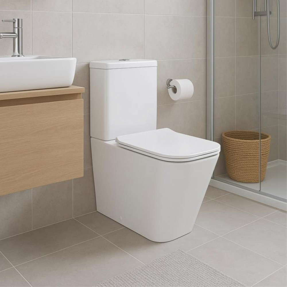 Унітаз-компакт Qtap Crow Eco безобідковий з сідінням Soft-close QTCRO27W48750 SD00054874