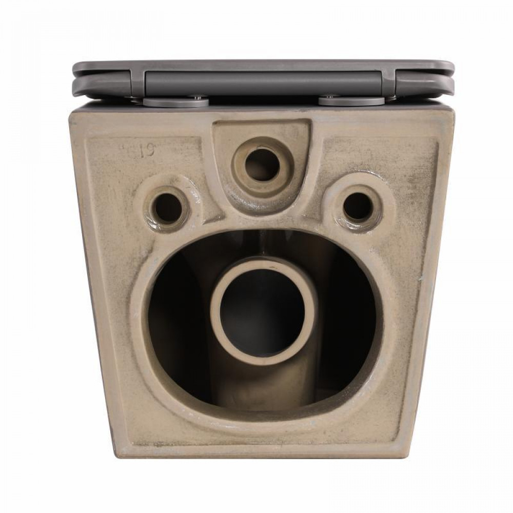 Унітаз підвісний Qtap Robin Ultra Quiet 520×365×340 мм, Stone grey, з сидінням Slim Duroplast / Soft-close / Quick Release SD00055120