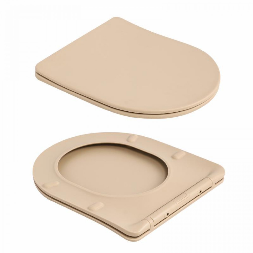 Унітаз підвісний Qtap Robin Ultra Quiet 520×365×340 мм, Beige, з сидінням Slim Duroplast / Soft-close / Quick Release SD00055121
