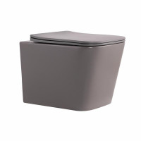 Унітаз підвісний Qtap Tern Ultra Quiet 520×345×325 мм, Stone grey, з сидінням Slim Duroplast / Soft-close / Quick Release