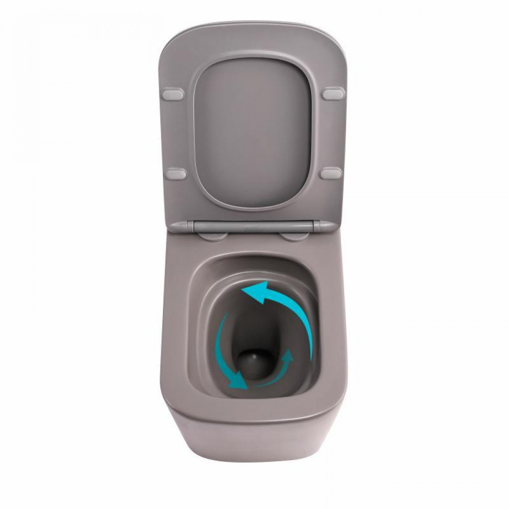 Унітаз підвісний Qtap Tern Ultra Quiet 520×345×325 мм, Stone grey, з сидінням Slim Duroplast / Soft-close / Quick Release SD00055124