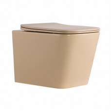Унітаз підвісний Qtap Tern Ultra Quiet 520×345×325 мм, Beige, з сидінням Slim Duroplast / Soft-close / Quick Release