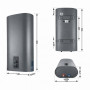 Водонагрівач електричний Thermo Alliance 80 л, Grey, плоский вертикальний, сухий ТЕН 2 кВт (0,8+1,2) DT80V20GPDD2G SD00055142