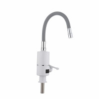 Проточний кран-водонагрівач з гнучким виливом для кухні  Lidz Warm 065  LDWAR065GRE49096 White/Grey