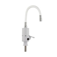 Проточний кран-водонагрівач з гнучким виливом для кухні  Lidz Warm 065  LDWAR065WHI49097 White/White