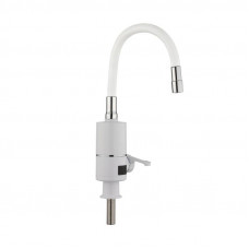 Проточний кран-водонагрівач з гнучким виливом для кухні  Lidz Warm 065  LDWAR065WHI49097 White/White