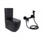 Комплект 2 в 1: підлоговий унітаз Qtap Robin Matt Black QT13226083AMB + набір гігієнічного душу Lidz Aria Black LDARI110BLA43394 SD00055246