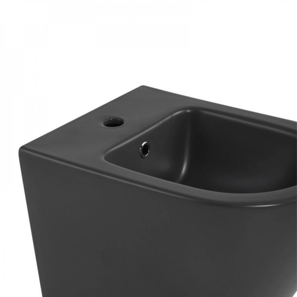 Комплект Qtap Robin Anthracite 3 в 1: підвісний унітаз Ultra Quiet + біде підвісне + раковина накладна QTROBAN49157 SD00055281