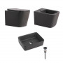 Комплект Qtap Tern Anthracite 3 в 1: підвісний унітаз Ultra Quiet + біде підвісне + раковина накладна QTROBAN49157 SD00055285