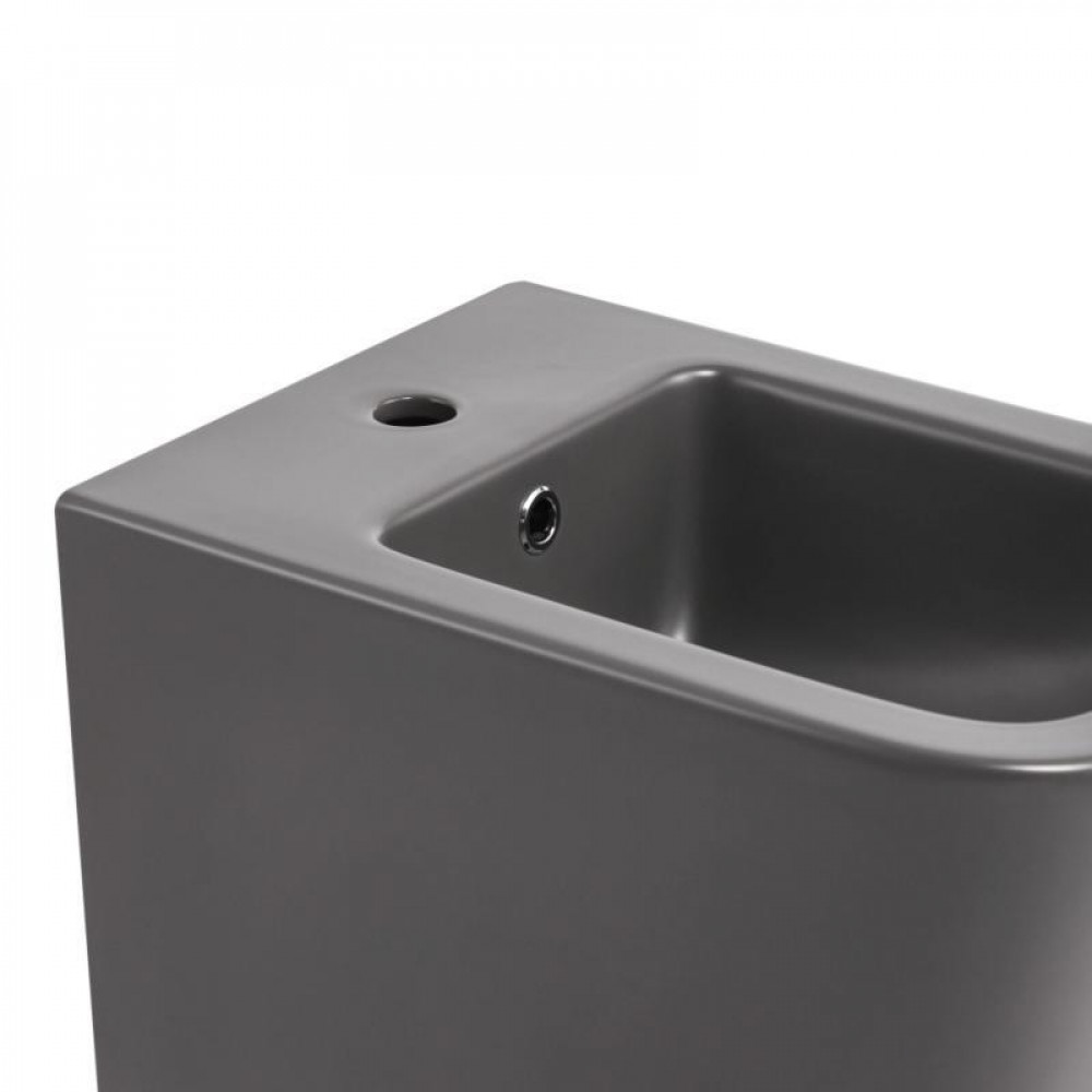 Комплект Qtap Tern Anthracite 3 в 1: підвісний унітаз Ultra Quiet + біде підвісне + раковина накладна QTROBAN49157 SD00055285