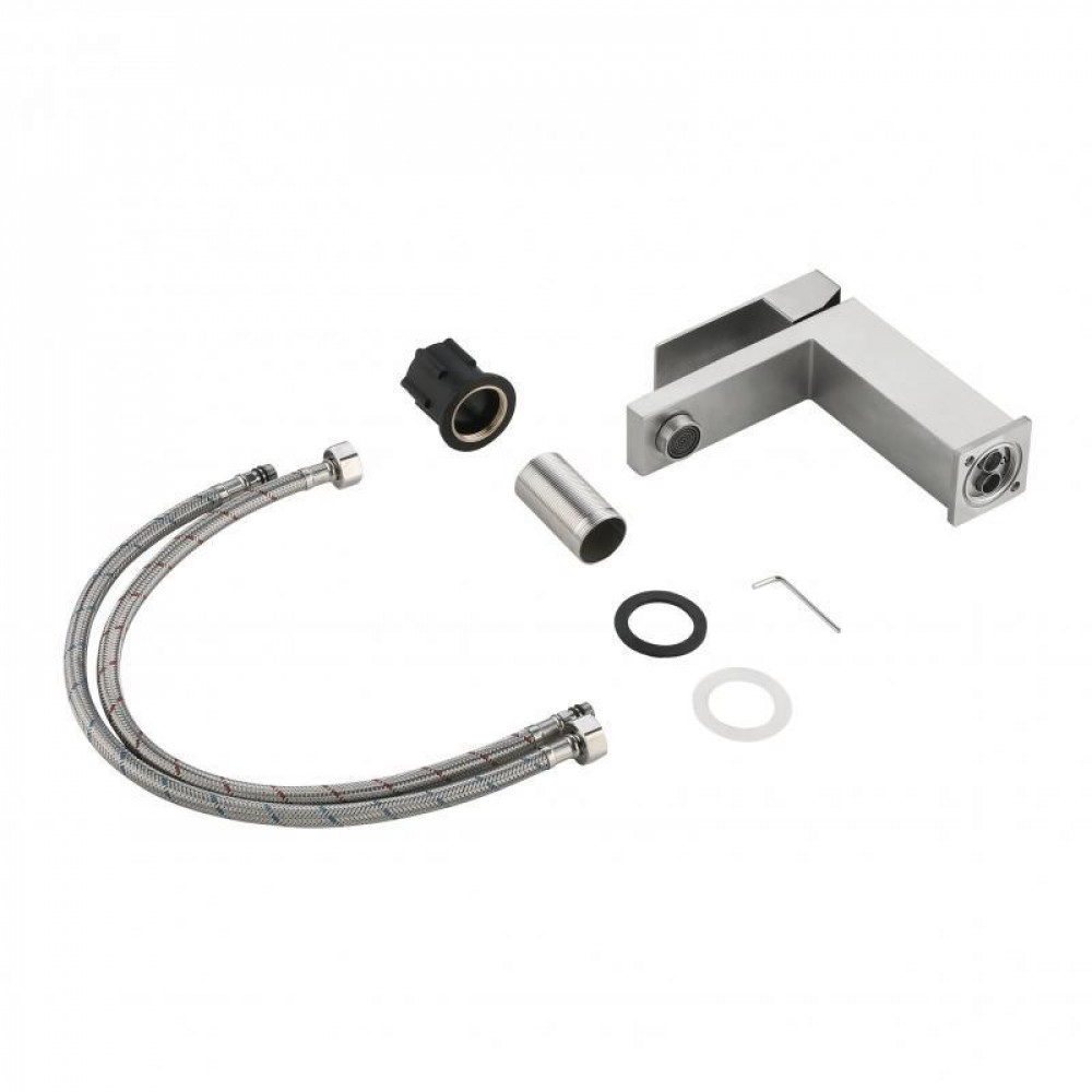 Змішувач для раковини низький Lidz Helix 001F (k35) LDHEL001FNKS49178 Nickel SD00055302