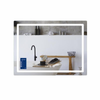 Дзеркало Qtap Mideya (MI2) 800х600 з годинником, з LED-підсвічуванням Touch, з антизапотіванням, димером, рег. яскравості