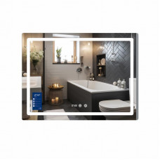 Дзеркало Qtap Mideya (MI2) 1000х800 з годинником, з LED-підсвічуванням Touch, з антизапотіванням, димером, рег. яскравості