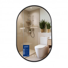 Дзеркало Qtap Scorpio (SC1) з LED-підсвічуванням Touch, з антизапотіванням, з димером, рег. темп. кольору (3000-6500K) Black
