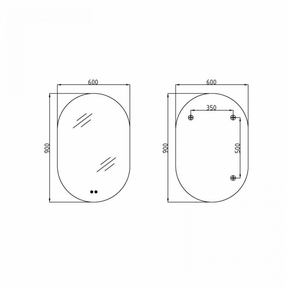 Дзеркало Qtap Scorpio (SC1) з LED-підсвічуванням Touch, з антизапотіванням, з димером, рег. темп. кольору (3000-6500K) Black SD00055402