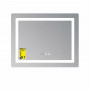 Дзеркало Lidz Kubis (KU2) 800х600 з годинником, з LED-підсвічуванням Touch, з антизапотіванням, з димером, рег. яскравості SD00055405