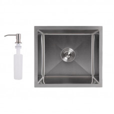 Мийка для кухні інтегрована під стільницю Lidz Handmade H4843 Brushed Steel 3,0/1,0 мм LDH4843BRU49441