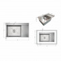 Мийка для кухні інтегрована Lidz Handmade Max 500 H7849R Brushed Steel, 3,0/1,0 мм, крило праворуч, збільшена чаша SD00055588